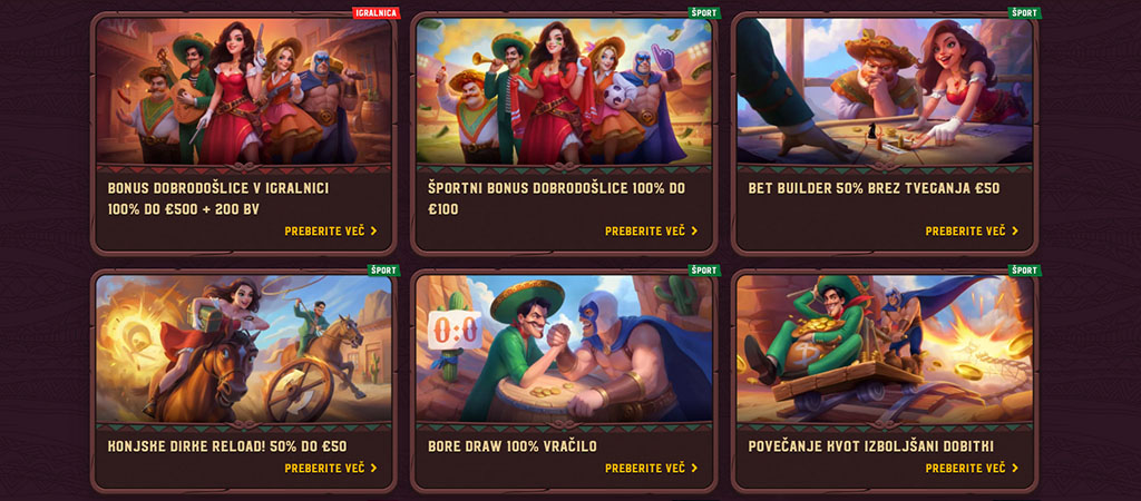 bonusi, promocije, 5Gringos, igralnica, športne stave, brez tveganja, vračilo denarja, konjske dirke, western, preberi več