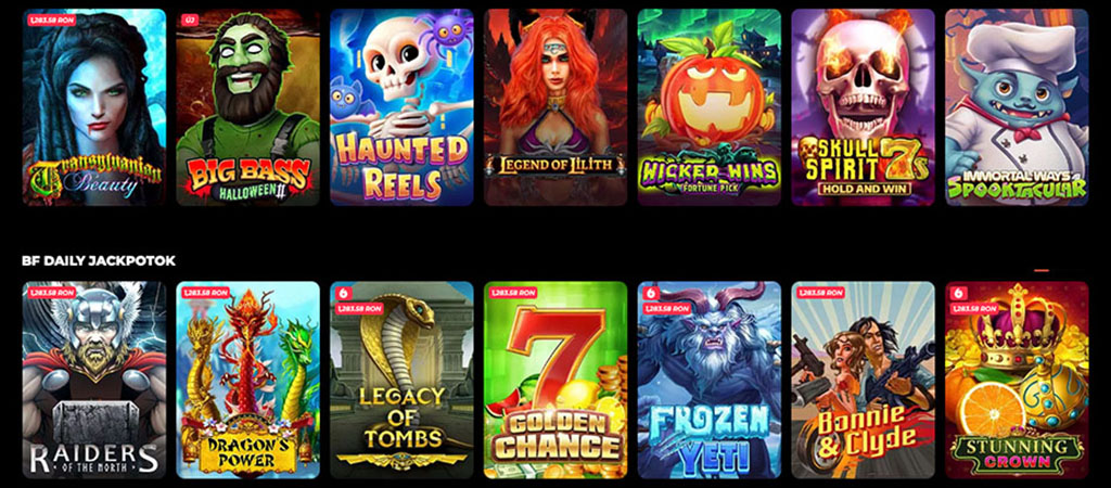 HotSlots Casino, igralni avtomati, Transylvanian Beauty, Big Bass Halloween, Golden Chance, Bonnie & Clyde, BF Daily Jackpot