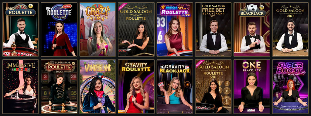 Gransino Casino, live casino igre, ruleta v živo, blackjack v živo, Gold Saloon, Crazy Time, igralnica, igre s krupjeji