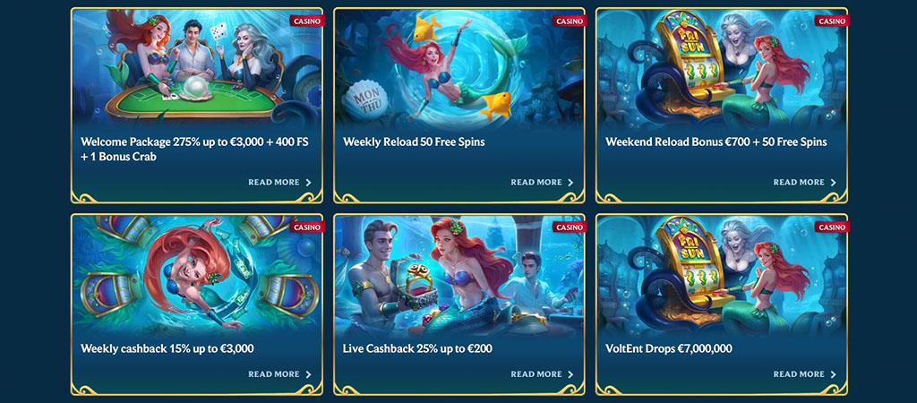 AquaWin Casino, bonus ponudbe, tedenski reload bonus, brezplačni vrtljaji, cashback, live casino bonus, spletna igralnica