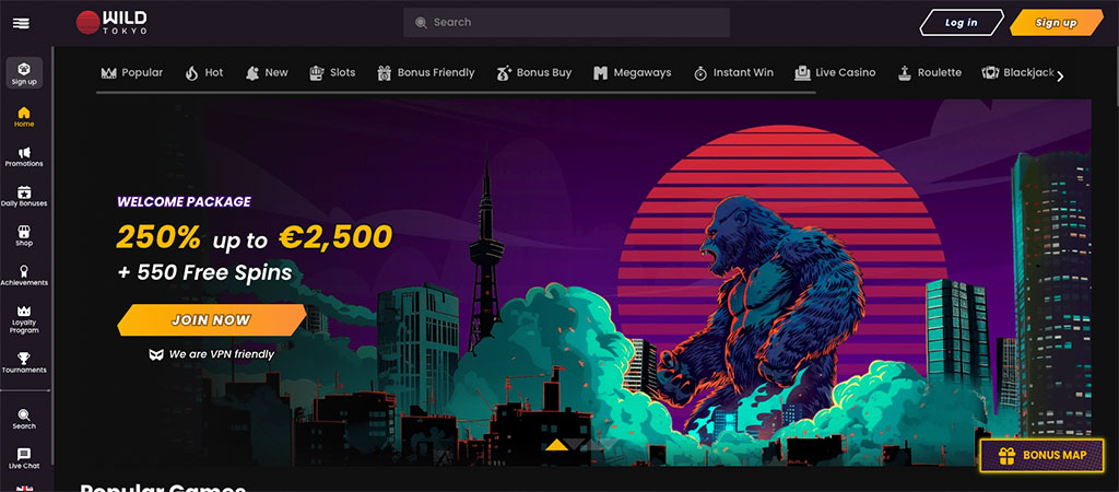 spletna igralnica,Wild Tokyo Casino, igralniški bonus dobrodošlice, azteki, bonus crab, bonusi, igralni avtomati, divjina, templji