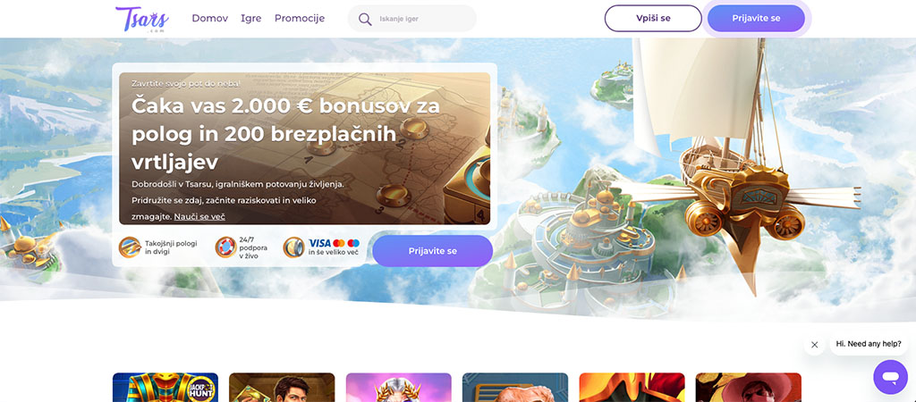 Tsars, online casino, Izkušnja, ki Odpira Svet Iger in Raziskovnja