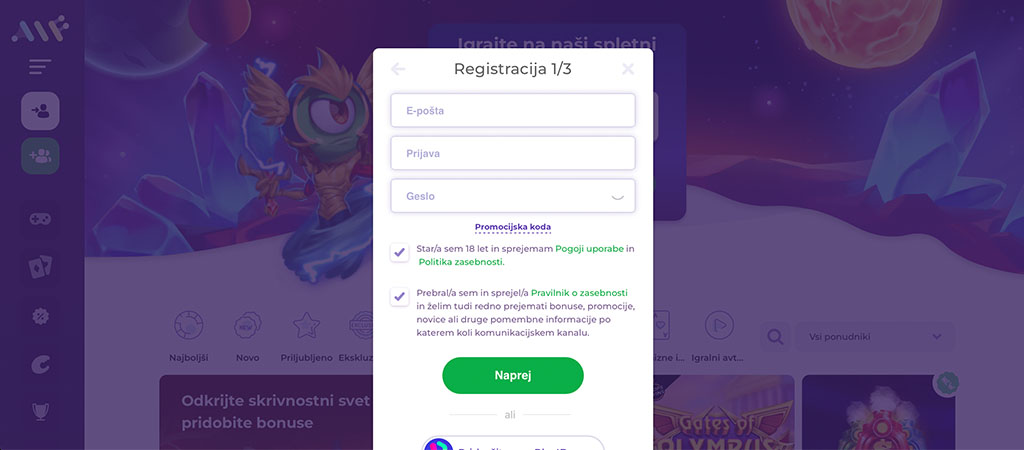 Alf Casino, Registracij, Igralniškega Računa