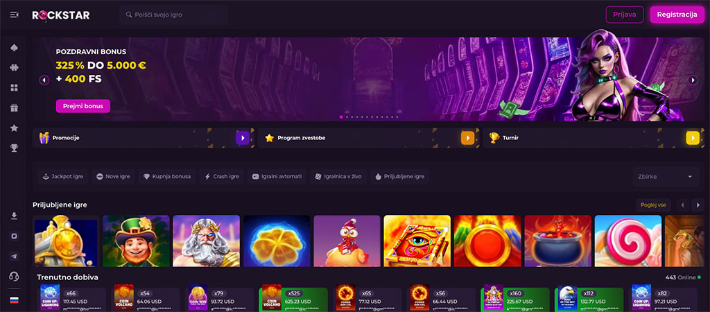 Rockstar Casino,  je Pravi Roker med Spletnimi Igralnicami