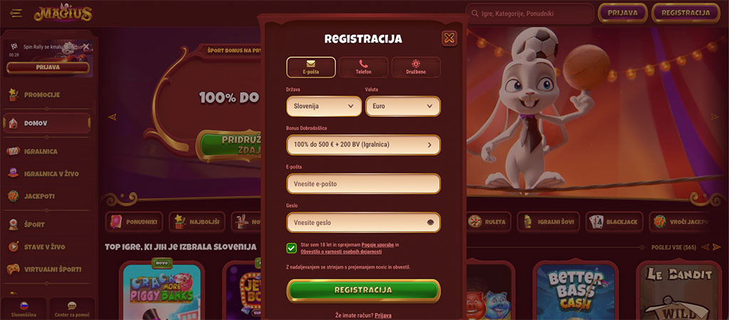 TOP Izbira Igralnih Avtomatov, Iger in Ponudnikov v Magius 