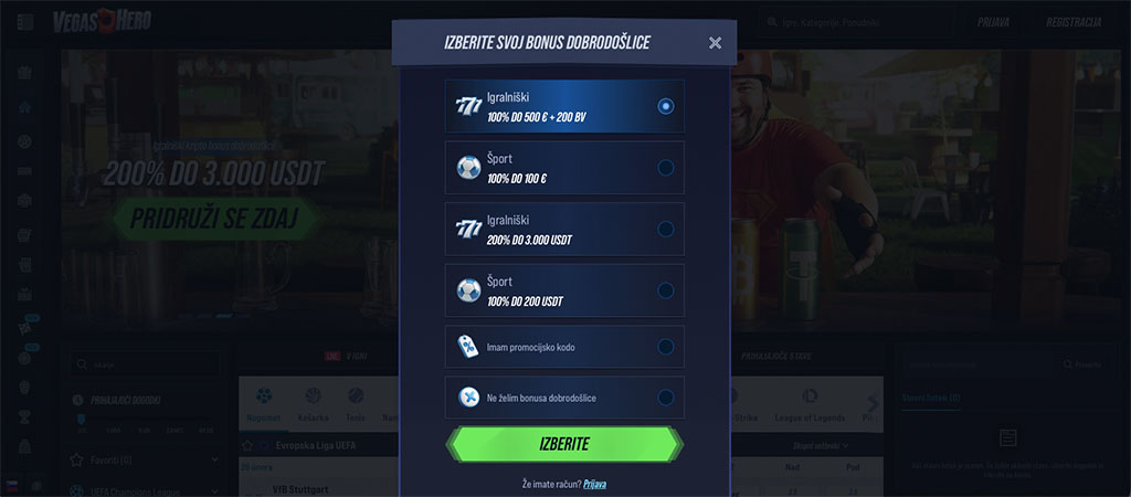 Vrste Vplačil Denarja na Igralniški Račun v VegasHero 
