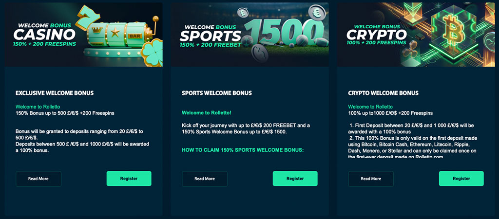 Bonusi Dobrodošlice za Mini Igre v Rolletto Casino