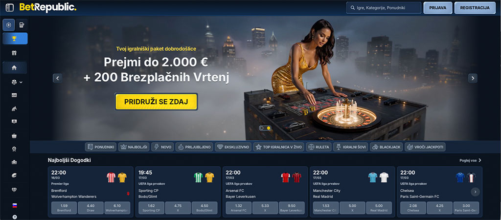 BetRepublic je Casino Kjer se Stave Srečajo z Igro