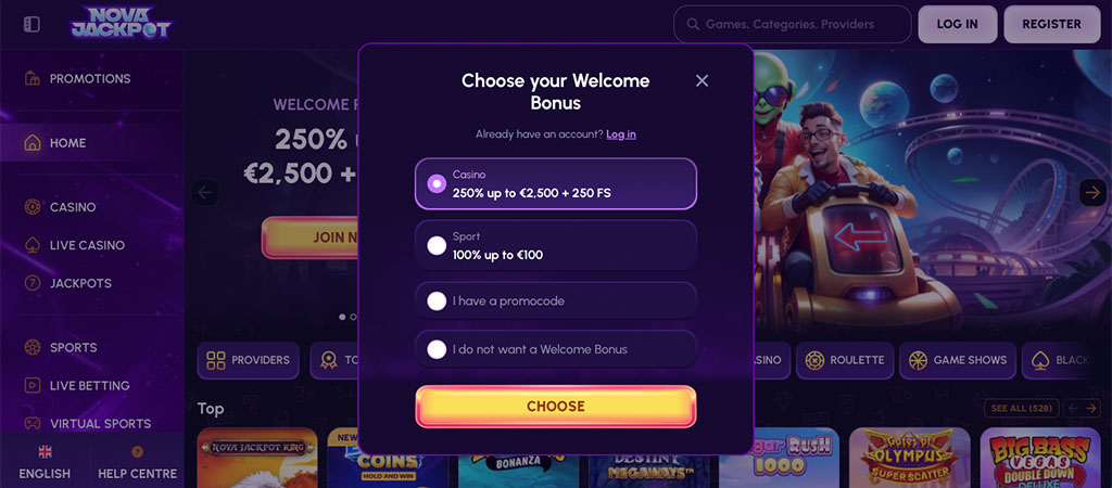 Hitra Registracija Računa v NovaJackpot Igralnica