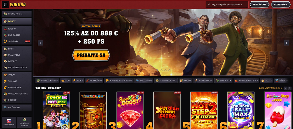 Wintino, online casino, igralni avtomat