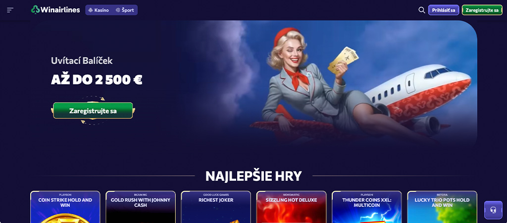 Winairlines, online casino igre, bonusem